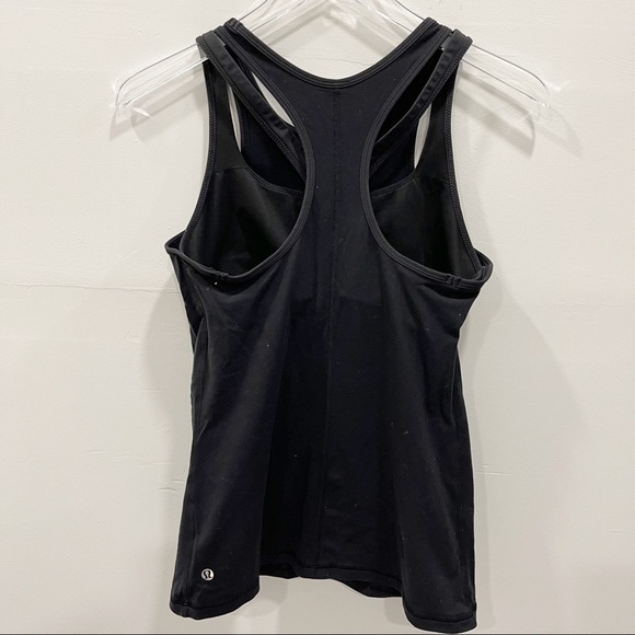 Lululemon Layered Built-In Bra Racerback Tank Top Black 8 - Picture 2 of 6